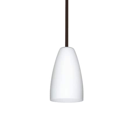 Besa Lighting Riva 9 Cord Pendant, Opal Matte, Bronze Finish, 1x9W LED 1TT-151107-LED-BR